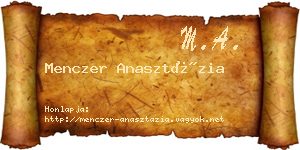 Menczer Anasztázia névjegykártya
